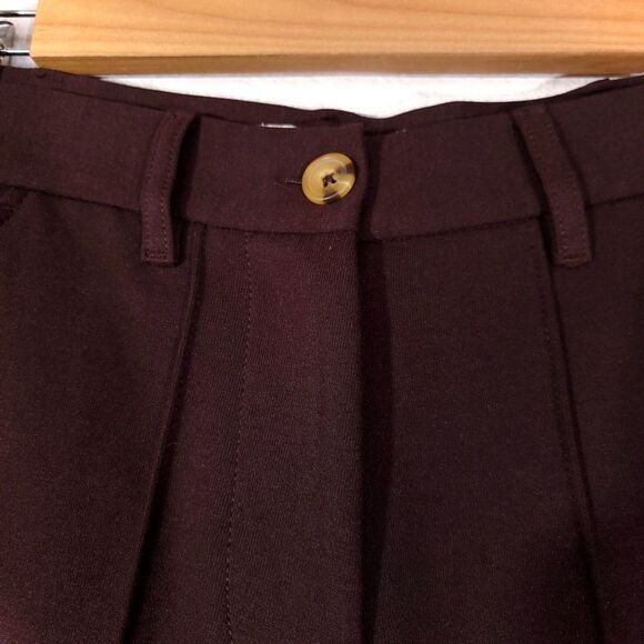 NWT Urban Outfitters UO Isabella Ponte High-Waisted Flare Pant in Chocolate XS - Picture 3 of 12